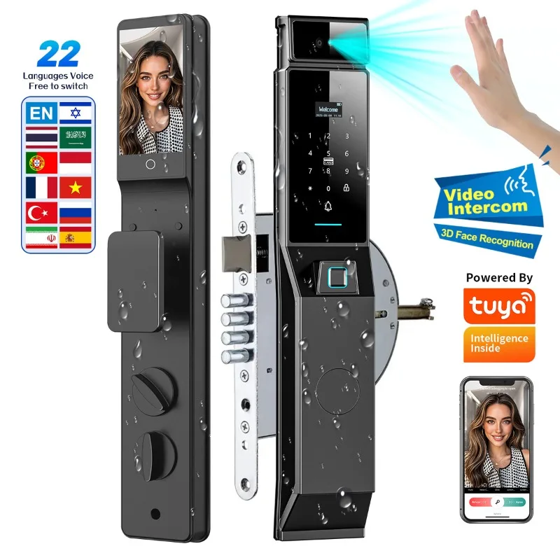 Smart Home Door Lock - IP66 Waterproof Palm & Facial Recognition
