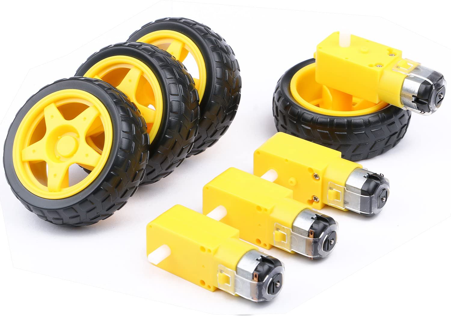 4Pcs DC Electric Motor + Plast - Smart Home Yellow ulasan dan harga