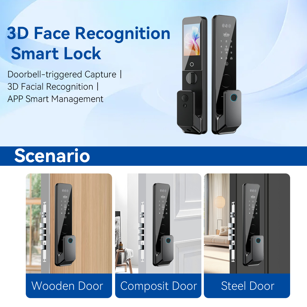 3D Smart Card Fingerprint & RF - Smart Home Door Lock ulasan dan harga